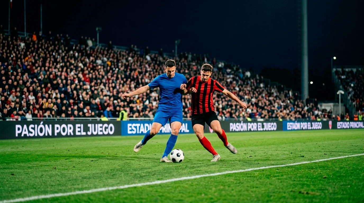 Partido nocturno de Serie A en un estadio italiano con jugadores disputando el balón en el centro del campo bajo la luz de los focos